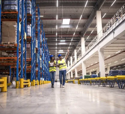 Vista interna da estrutura do telhado metálico de um galpão industrial, ilustrando visualmente a região onde ocorre o acúmulo de calor acumulado teto do galpão antes da exaustão.